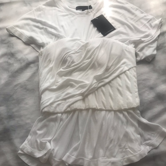 NWT Alexander Wang Bustier Draped White Top - Picture 5 of 9